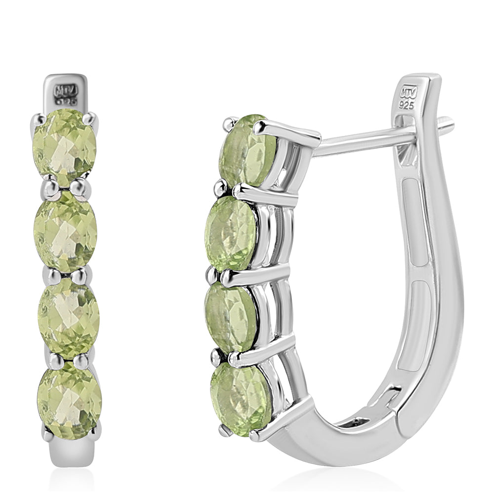 Cercei din Argint 925 ( 2.88 grame ) cu Peridot 1.66 Carate