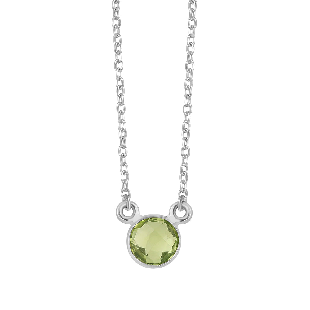 Colier din Argint 925 ( 2.13 grame ) cu Peridot 1 Carate