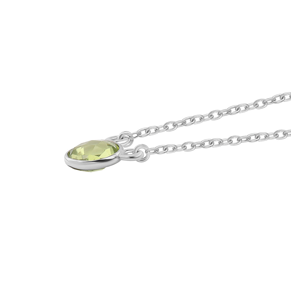 Colier din Argint 925 ( 2.13 grame ) cu Peridot 1 Carate