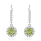 Cercei din Argint 925 ( 2.4 grame ) cu Peridot și Topaz Alb 2.33 Carate