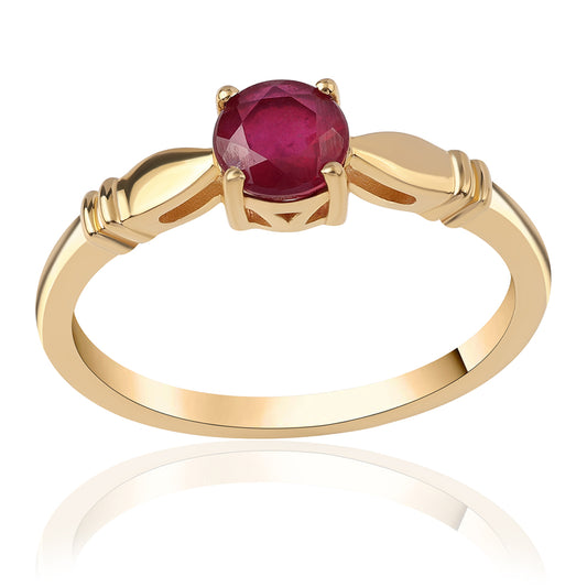 Inel din Argint 925 Placat cu Aur ( 2.23 grame ) cu Rubin Mozambic 1.3 Carate