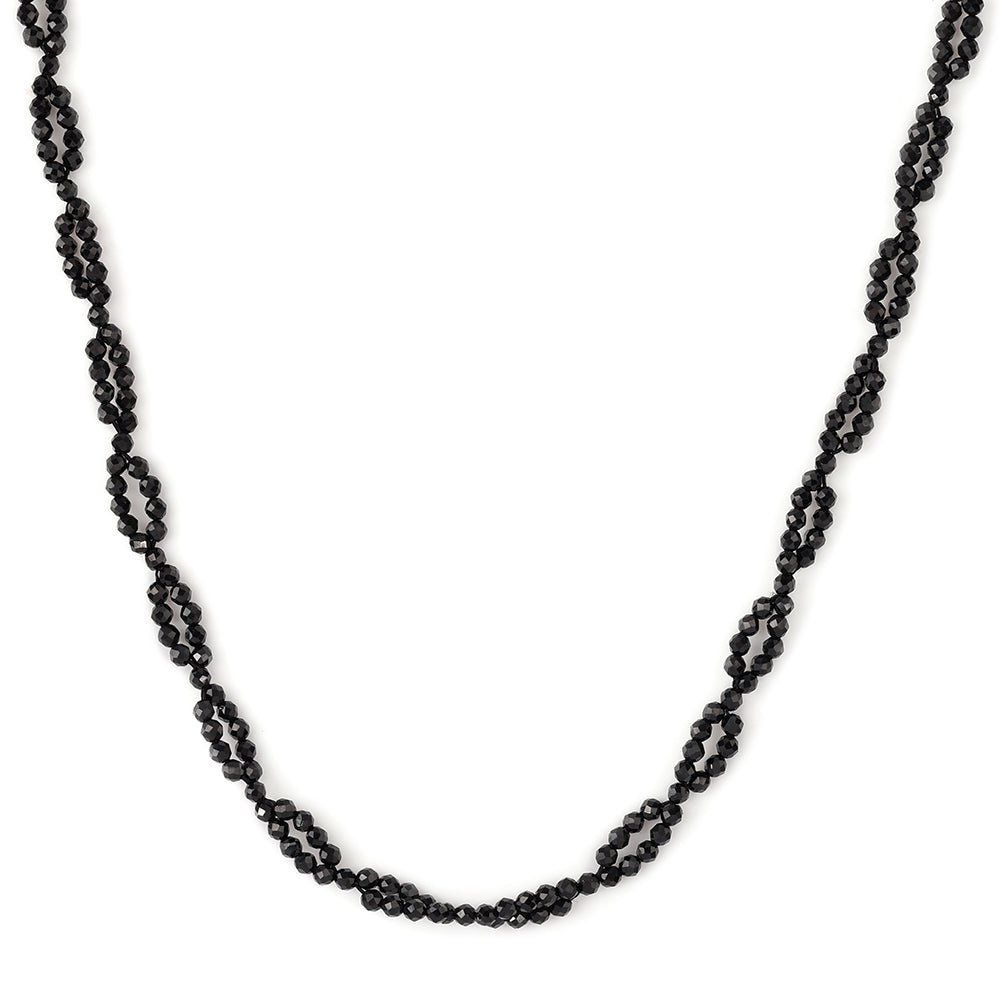 Colier din Argint 925 Placat cu Aur ( 0.93 grame ) cu Spinel Negru 30.75 Carate