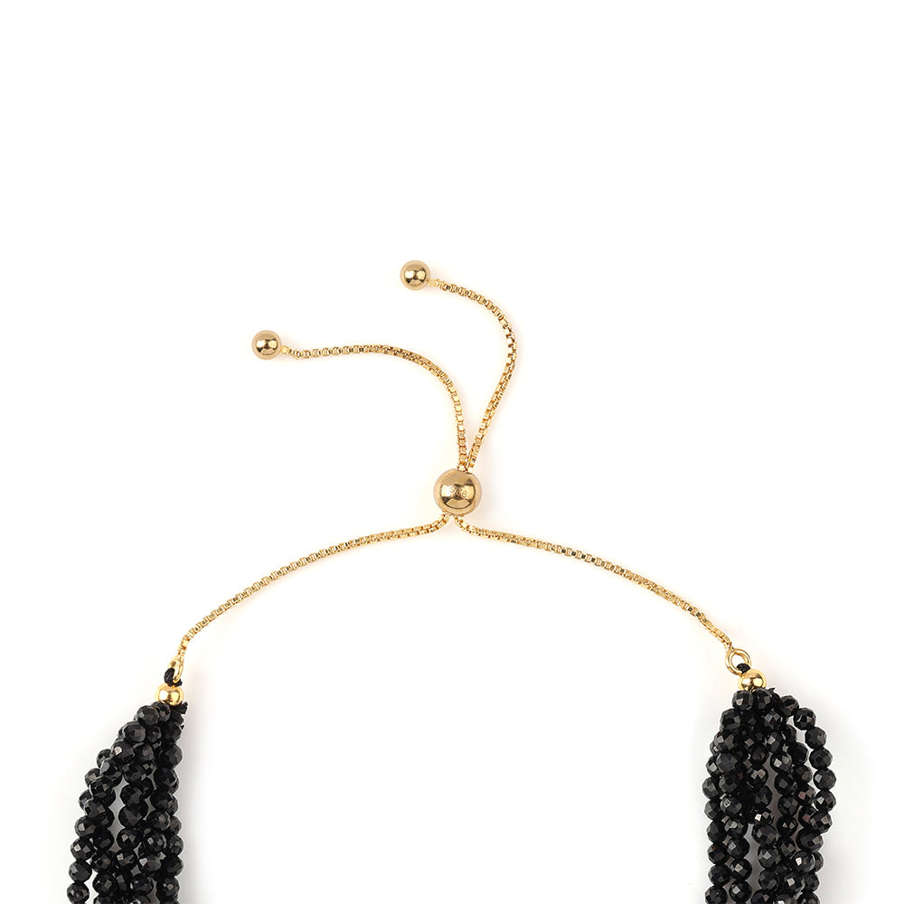 Brățară din Argint 925 Placat cu Aur ( 1.32 grame ) cu Spinel Negru 53.13 Carate