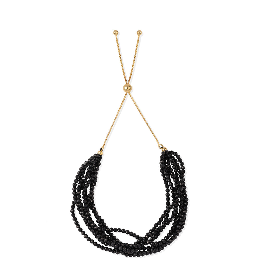 Brățară din Argint 925 Placat cu Aur ( 1.32 grame ) cu Spinel Negru 53.13 Carate 3 