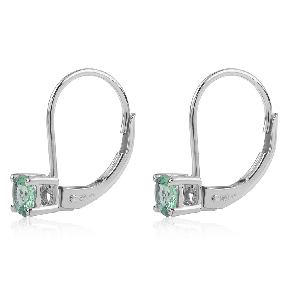 Cercei din Argint 925 ( 1 grame ) cu Smarald Brazilian 0.7 Carate 2 