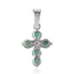 Cruce Pandantiv din Argint 925 ( 0.82 grame ) cu Smarald Brazilian și Topaz Alb 0.61 Carate