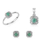 Set din Argint 925 ( 4.13 grame ) cu Smarald Brazilian și Topaz Alb 1.18 Carate ( Cercei+Inel+Pandantiv )