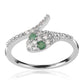 Inel din Argint 925 ( 2.21 grame ) cu Smarald Brazilian și Topaz Alb 0.34 Carate