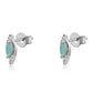 Cercei din Argint 925 ( 1.08 grame ) cu Smarald Brazilian și Topaz Alb 0.41 Carate