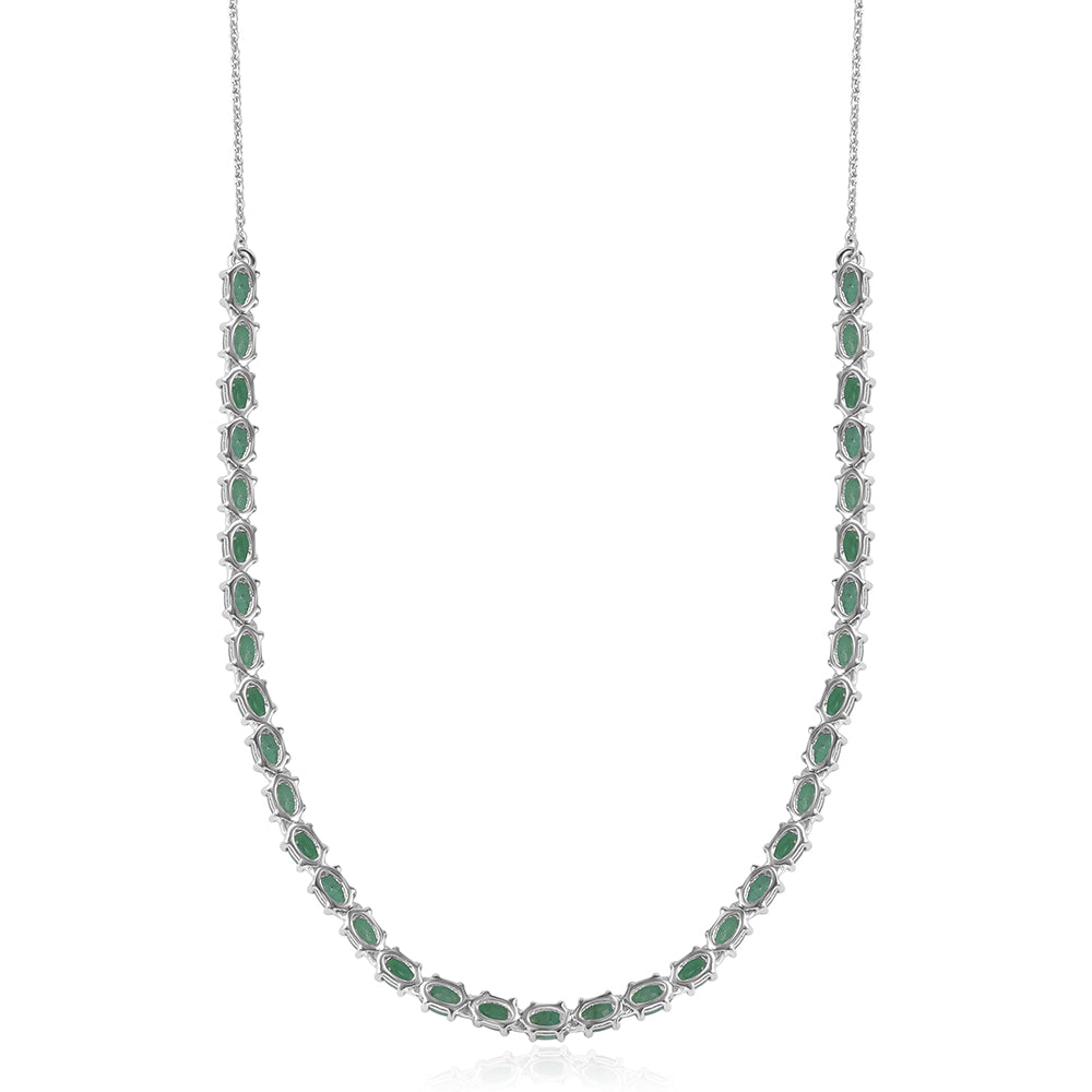 Colier din Argint 925 ( 7.4 grame ) cu Smarald Brazilian 9.8 Carate 2 