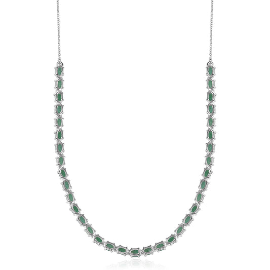 Colier din Argint 925 ( 7.4 grame ) cu Smarald Brazilian 9.8 Carate