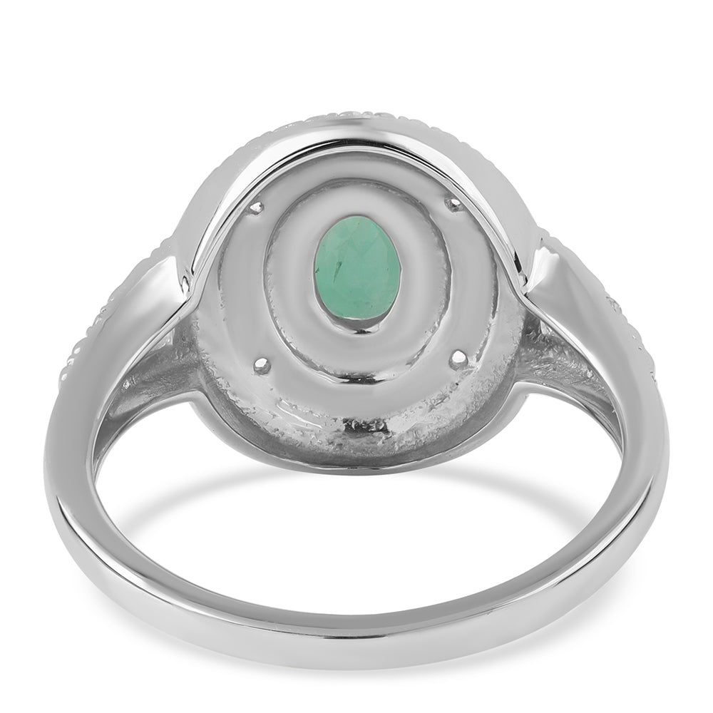 Inel din Argint 925 ( 4.06 grame ) cu Smarald Brazilian și Topaz Alb 0.82 Carate 3 