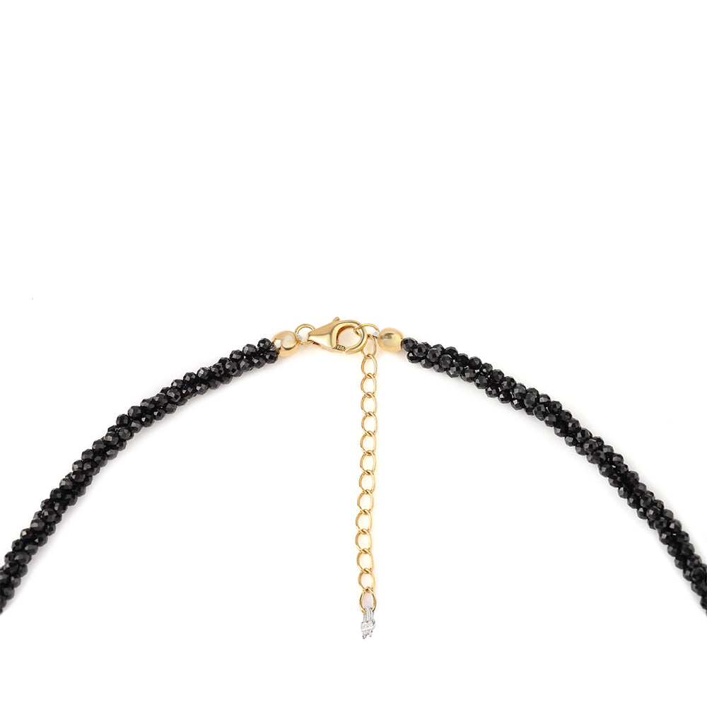 Colier din Argint 925 Placat cu Aur ( 0.97 grame ) cu Spinel Negru și Topaz Alb 70 Carate