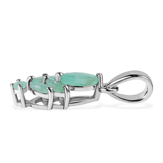 Pandantiv din Argint 925 ( 0.84 grame ) cu Smarald Brazilian 0.76 Carate