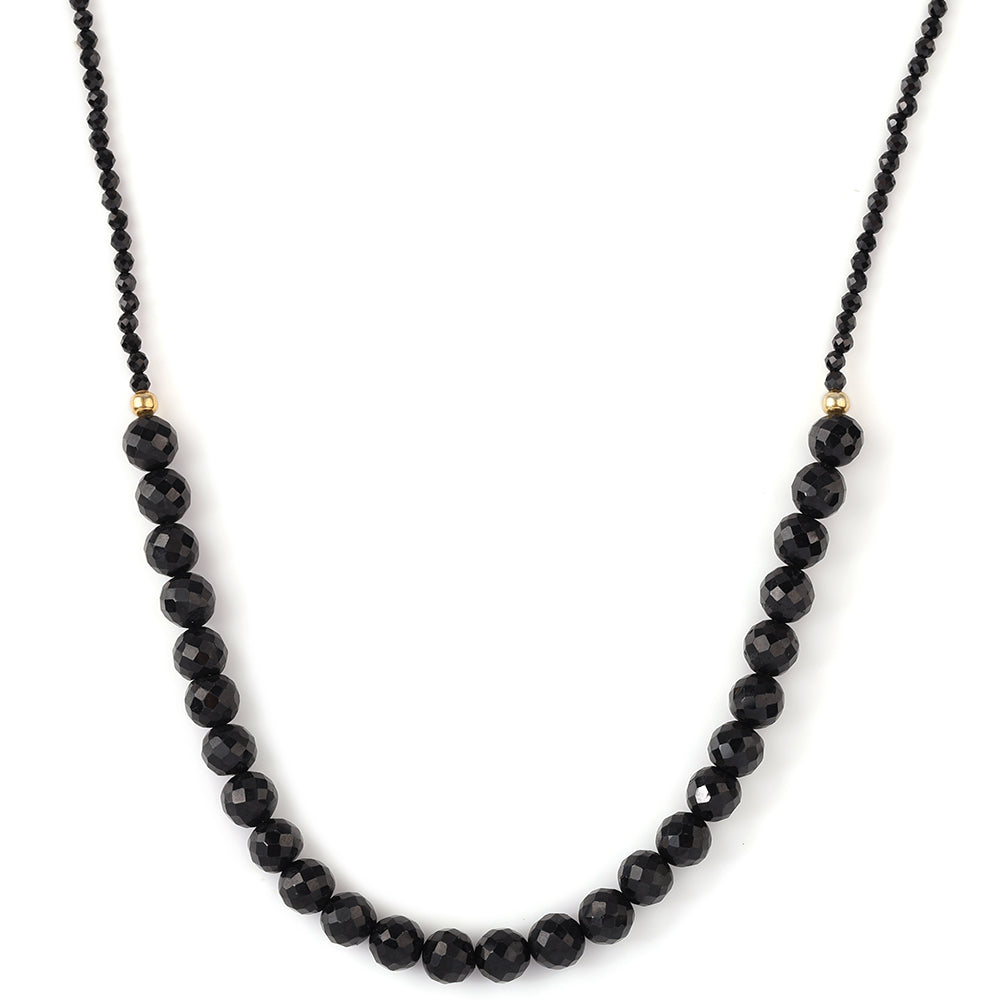 Colier din Argint 925 Placat cu Aur ( 0.93 grame ) cu Spinel Negru 66.26 Carate