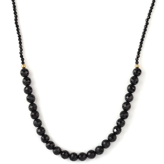 Colier din Argint 925 Placat cu Aur ( 0.93 grame ) cu Spinel Negru 66.26 Carate