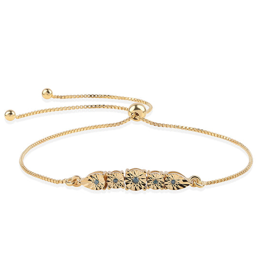 Brățară din Argint 925 Placat cu Aur ( 3.06 grame ) cu Diamant Albastru 0.04 Carate