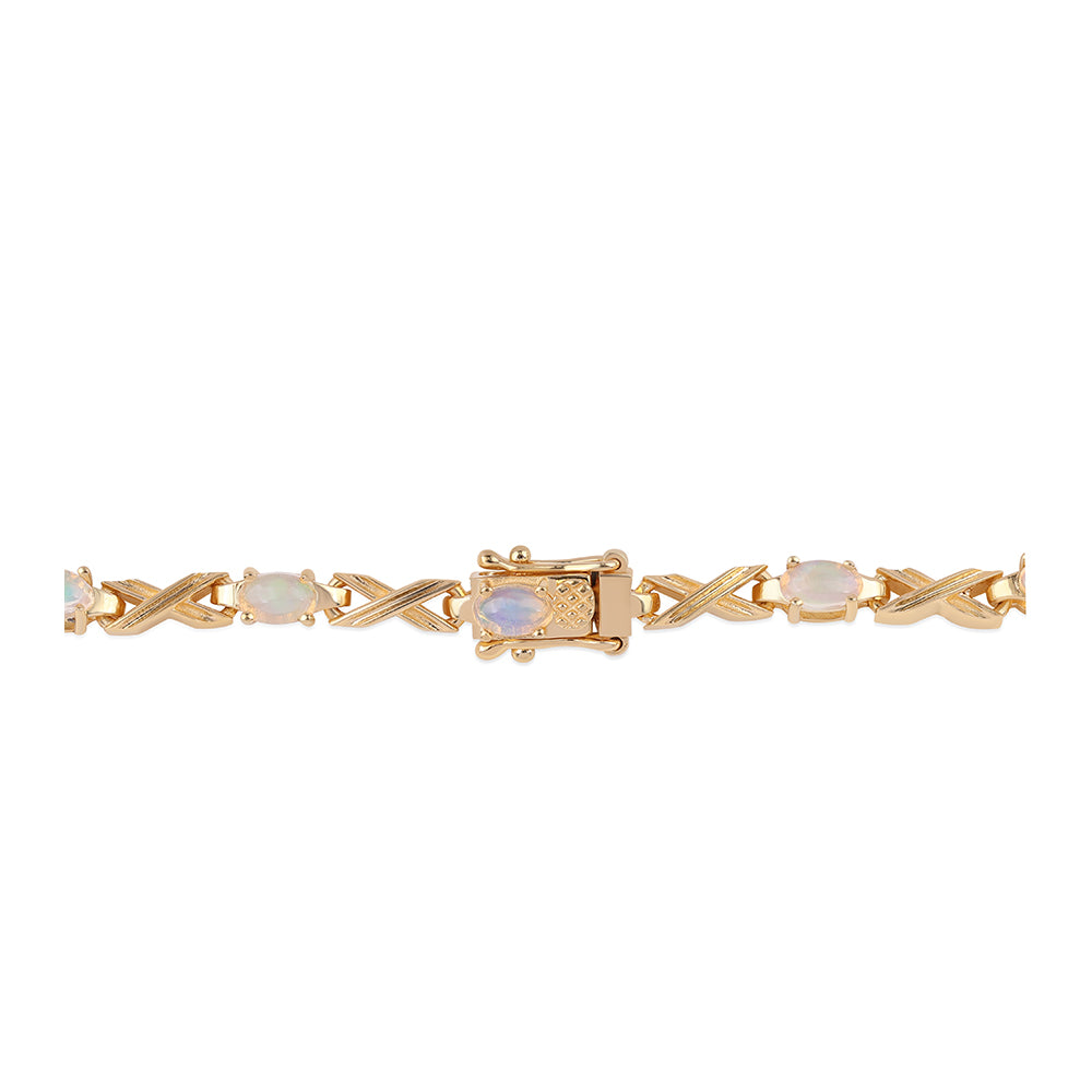 Brățară din Argint 925 Placat cu Aur ( 8.54 grame ) cu Opal Etiopian Lega Dembi 1.92 Carate
