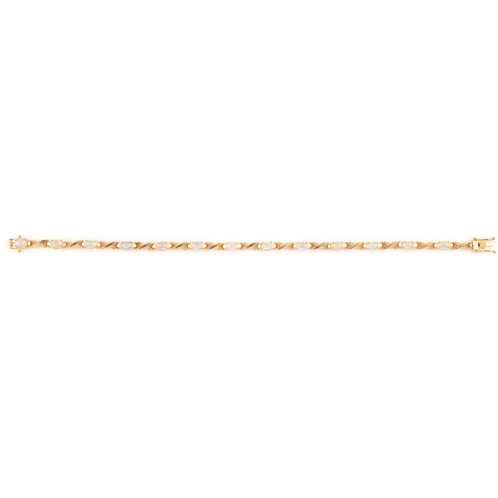 Brățară din Argint 925 Placat cu Aur ( 8.54 grame ) cu Opal Etiopian Lega Dembi 1.92 Carate 3 