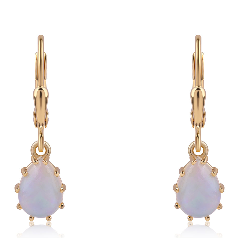 Cercei din Argint 925 Placat cu Aur ( 1.67 grame ) cu Opal Etiopian Lega Dembi 1.62 Carate