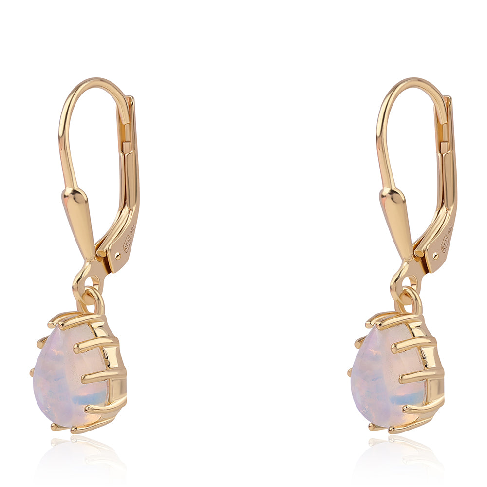 Cercei din Argint 925 Placat cu Aur ( 1.67 grame ) cu Opal Etiopian Lega Dembi 1.62 Carate