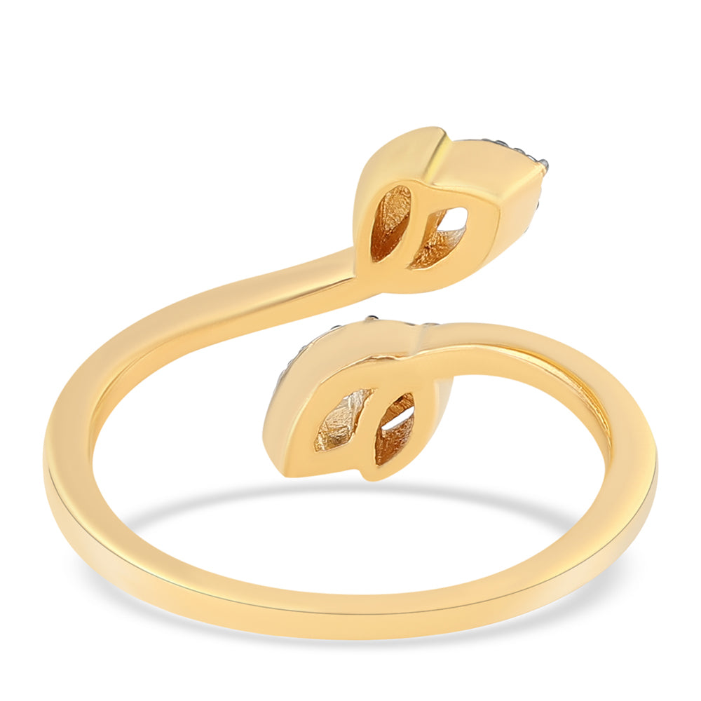 Inel din Argint 925 Placat cu Aur ( 2.96 grame ) cu Diamant Albastru 0.07 Carate