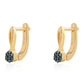 Cercei din Argint 925 Placat cu Aur ( 1.94 grame ) cu Diamant Albastru 0.14 Carate