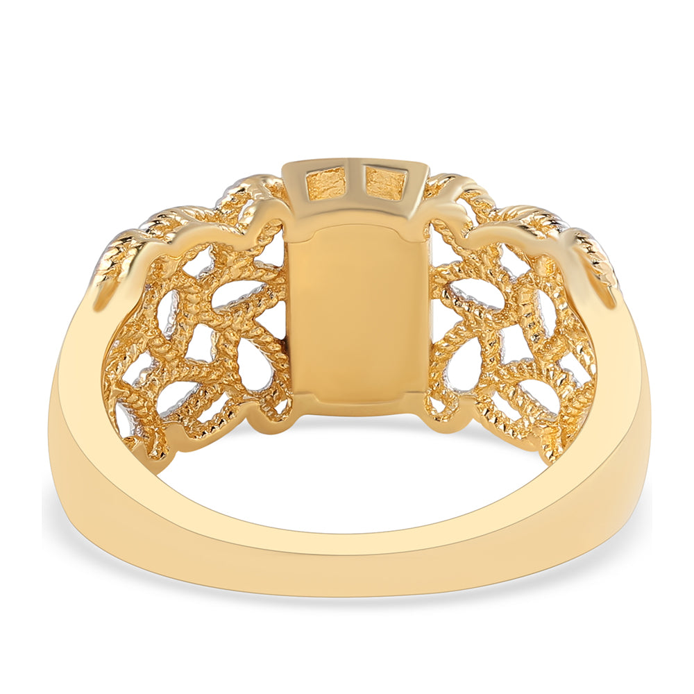Inel din Argint 925 Placat cu Aur ( 4.85 grame ) cu Diamant Albastru 0.06 Carate 3 