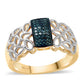 Inel din Argint 925 Placat cu Aur ( 4.85 grame ) cu Diamant Albastru 0.06 Carate
