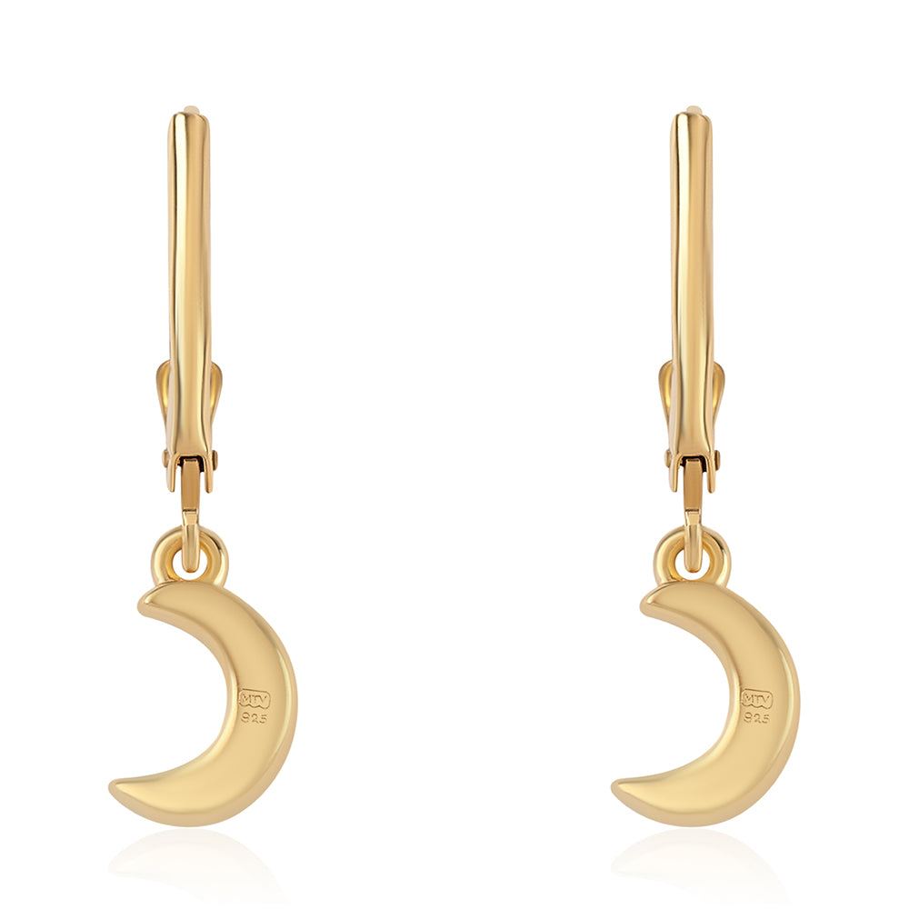 Cercei din Argint 925 Placat cu Aur ( 1.6 grame ) cu Diamant Albastru 0.07 Carate 3 