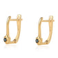 Cercei din Argint 925 Placat cu Aur ( 1.67 grame ) cu Diamant Albastru 0.03 Carate