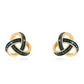 Cercei din Argint 925 Placat cu Aur ( 2.77 grame ) cu Diamant Albastru 0.03 Carate
