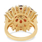 Inel din Argint 925 Placat cu Aur ( 5.76 grame ) cu Granat Barton și Topaz Alb 4.23 Carate
