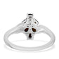 Inel din Argint 925 ( 2.25 grame ) cu Opal Etiopian Negru Lega Dembi și Topaz Alb 1.92 Carate