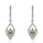 Cercei din Argint 925 ( 4 grame ) cu Citrin și Topaz Alb 1.12 Carate