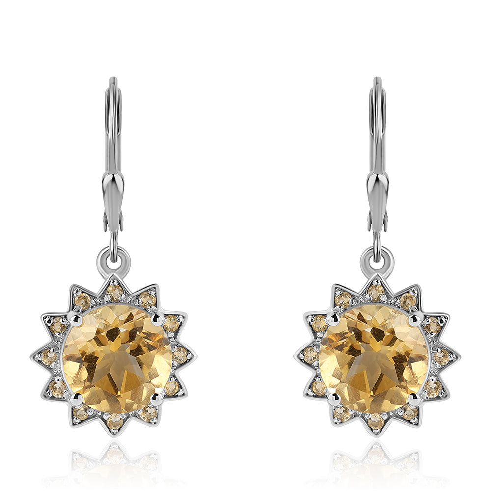 Cercei din Argint 925 ( 3.7 grame ) cu Citrin 7.04 Carate