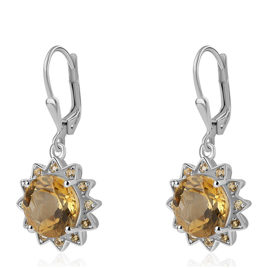 Cercei din Argint 925 ( 3.7 grame ) cu Citrin 7.04 Carate