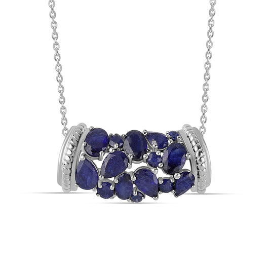 Colier din Argint 925 ( 5.48 grame ) cu Safir Albastru Australian 4.14 Carate