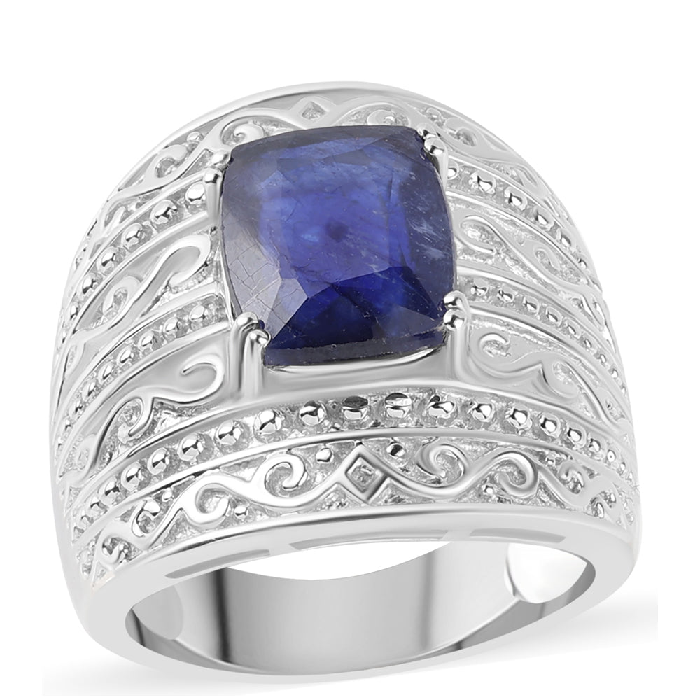 Inel din Argint 925 ( 10.99 grame ) cu Safir Albastru Australian 6.6 Carate 1 