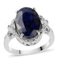 Inel din Argint 925 ( 4.54 grame ) cu Safir Albastru Australian și Topaz Alb 8.73 Carate