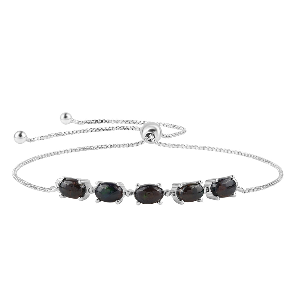 Brățară din Argint 925 ( 3.1 grame ) cu Opal Etiopian Negru Lega Dembi 1.7 Carate