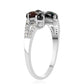 Inel din Argint 925 ( 2.99 grame ) cu Opal Etiopian Negru Lega Dembi și Topaz Alb 1.09 Carate