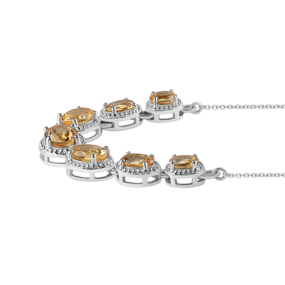 Colier din Argint 925 ( 5.86 grame ) cu Citrin 4.09 Carate 2 