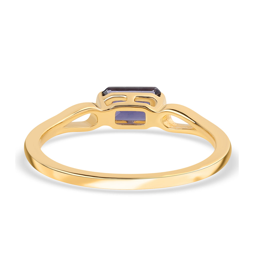 Inel din Argint 925 Placat cu Aur ( 1.62 grame ) cu Iolit 0.53 Carate