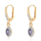 Cercei din Argint 925 Placat cu Aur ( 2.51 grame ) cu Iolit și Topaz Alb 0.52 Carate