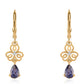 Cercei din Argint 925 Placat cu Aur ( 2.1 grame ) cu Iolit și Topaz Alb 1.42 Carate