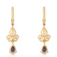 Cercei din Argint 925 Placat cu Aur ( 2.1 grame ) cu Iolit și Topaz Alb 1.42 Carate