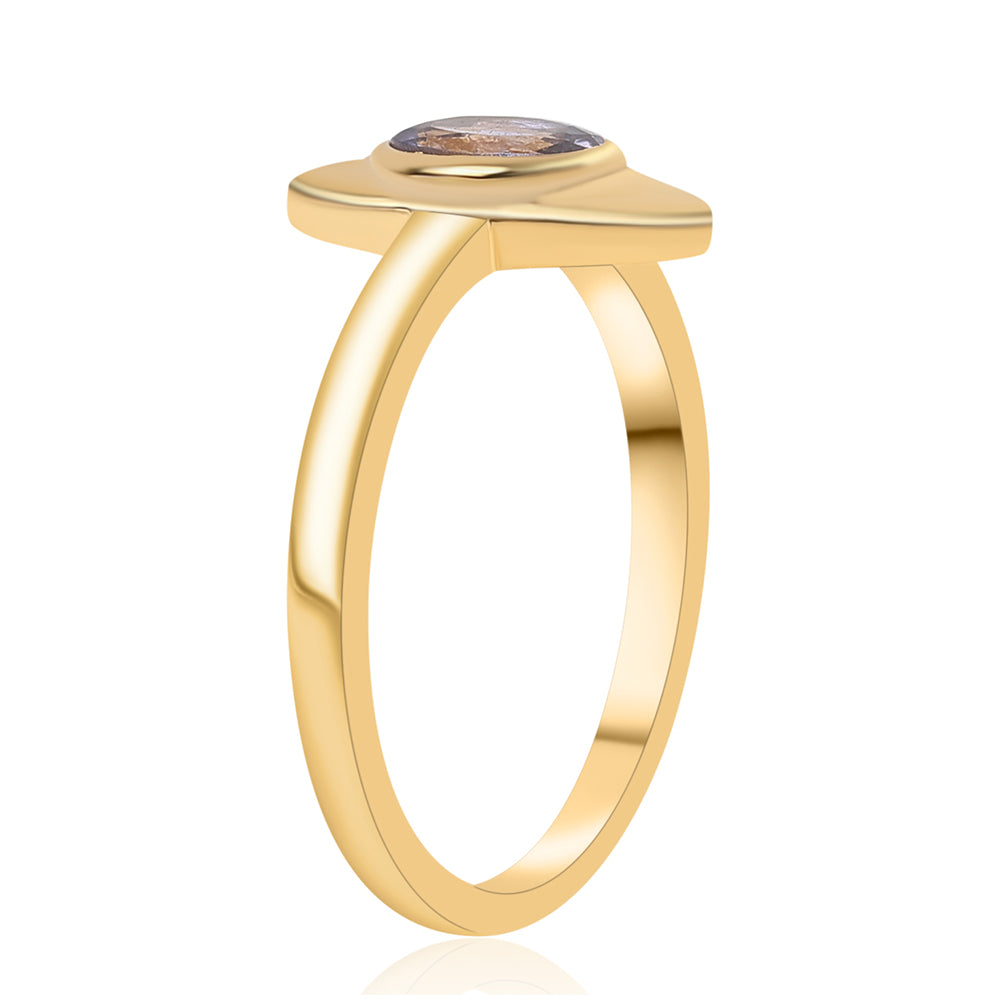 Inel din Argint 925 Placat cu Aur ( 2.37 grame ) cu Iolit 0.43 Carate 3 