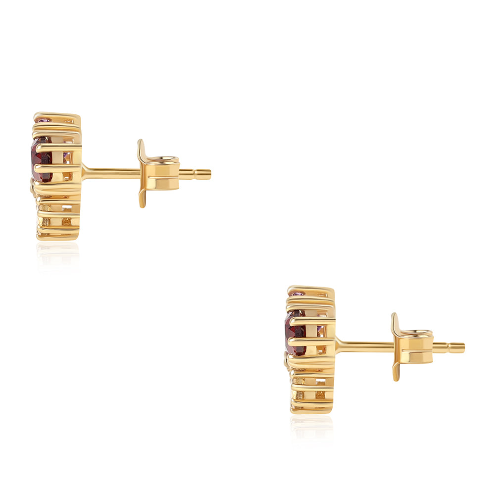 Cercei din Argint 925 Placat cu Aur ( 2.03 grame ) cu Ametist African și Citrin 2.16 Carate 2 