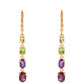 Cercei din Argint 925 Placat cu Aur ( 2.88 grame ) cu Ametist African și Peridot 3.9 Carate